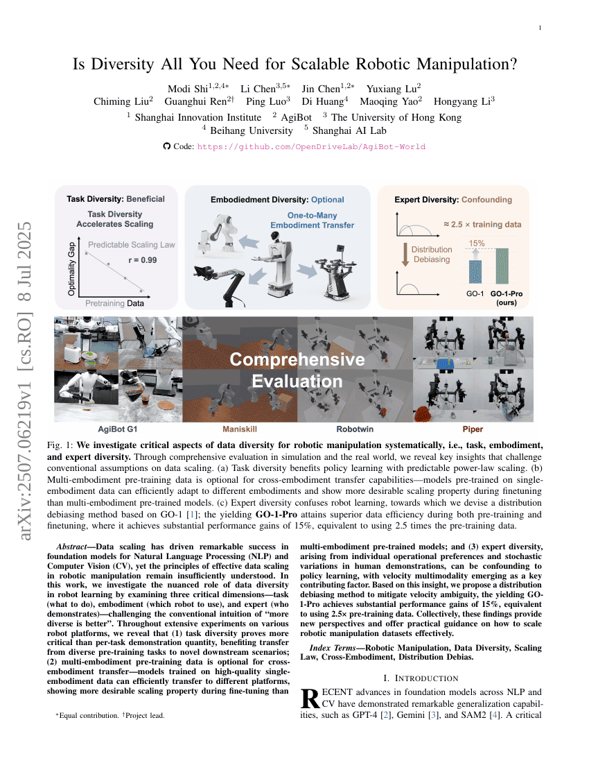 Is Diversity All You Need for Scalable Robotic Manipulation?