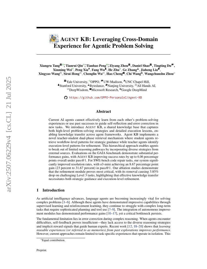 Agent KB: Leveraging Cross-Domain Experience for Agentic Problem Solving