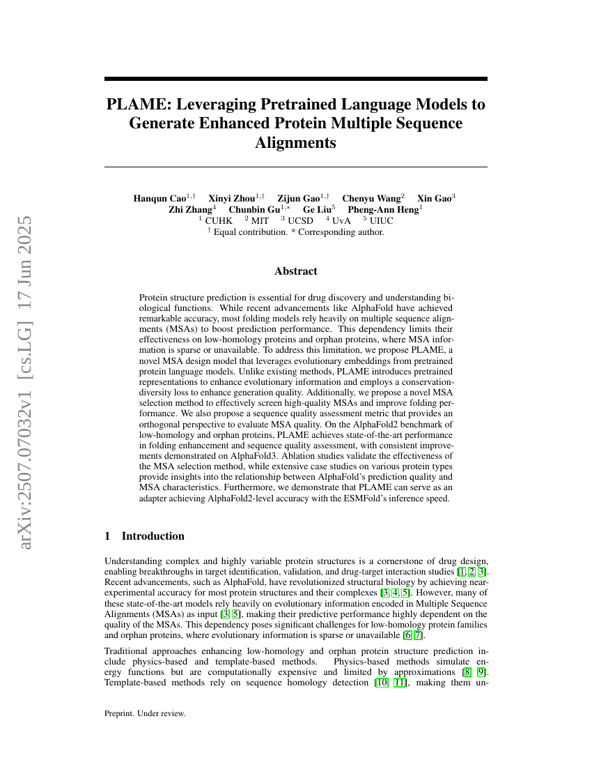 PLAME: Leveraging Pretrained Language Models to Generate Enhanced Protein Multiple Sequence Alignments