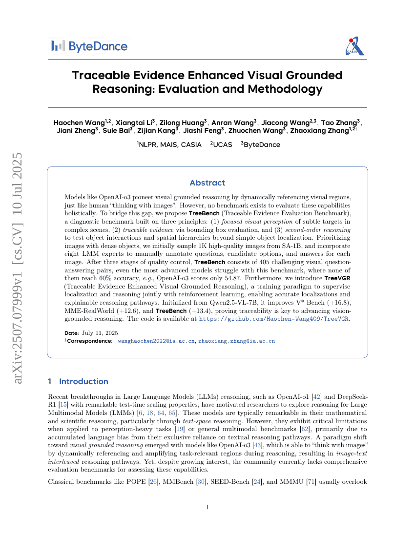 Traceable Evidence Enhanced Visual Grounded Reasoning: Evaluation and
  Methodology