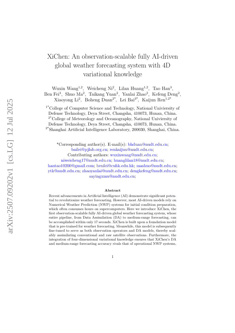 XiChen: An observation-scalable fully AI-driven global weather forecasting system with 4D variational knowledge