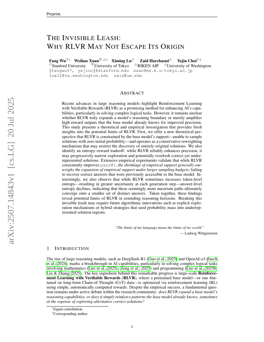 The Invisible Leash: Why RLVR May Not Escape Its Origin