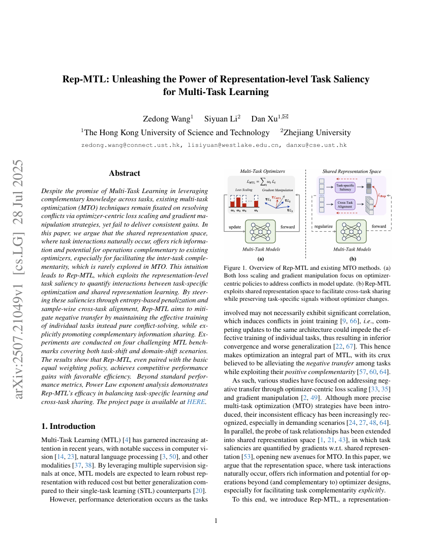 Rep-MTL: Unleashing the Power of Representation-level Task Saliency for
  Multi-Task Learning