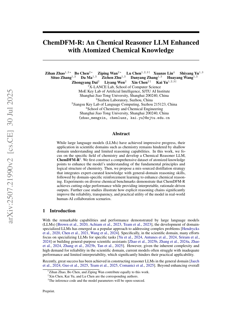 ChemDFM-R: An Chemical Reasoner LLM Enhanced with Atomized Chemical Knowledge