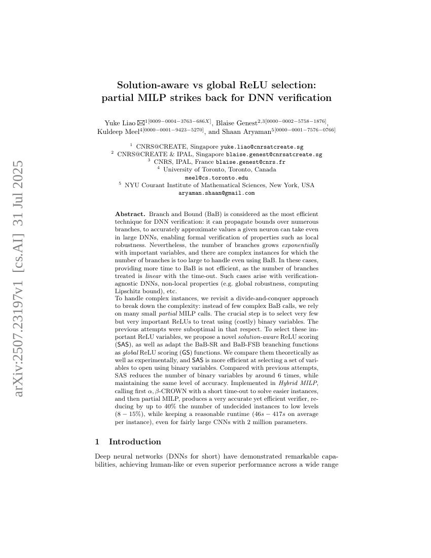 Solution-aware vs global ReLU selection: partial MILP strikes back for DNN verification