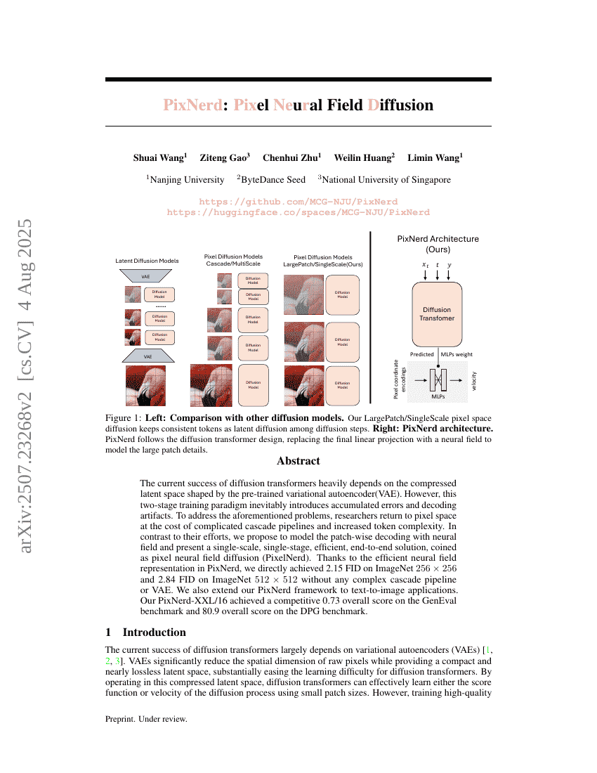 PixNerd: Pixel Neural Field Diffusion