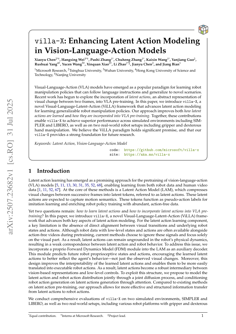 villa-X: Enhancing Latent Action Modeling in Vision-Language-Action
  Models