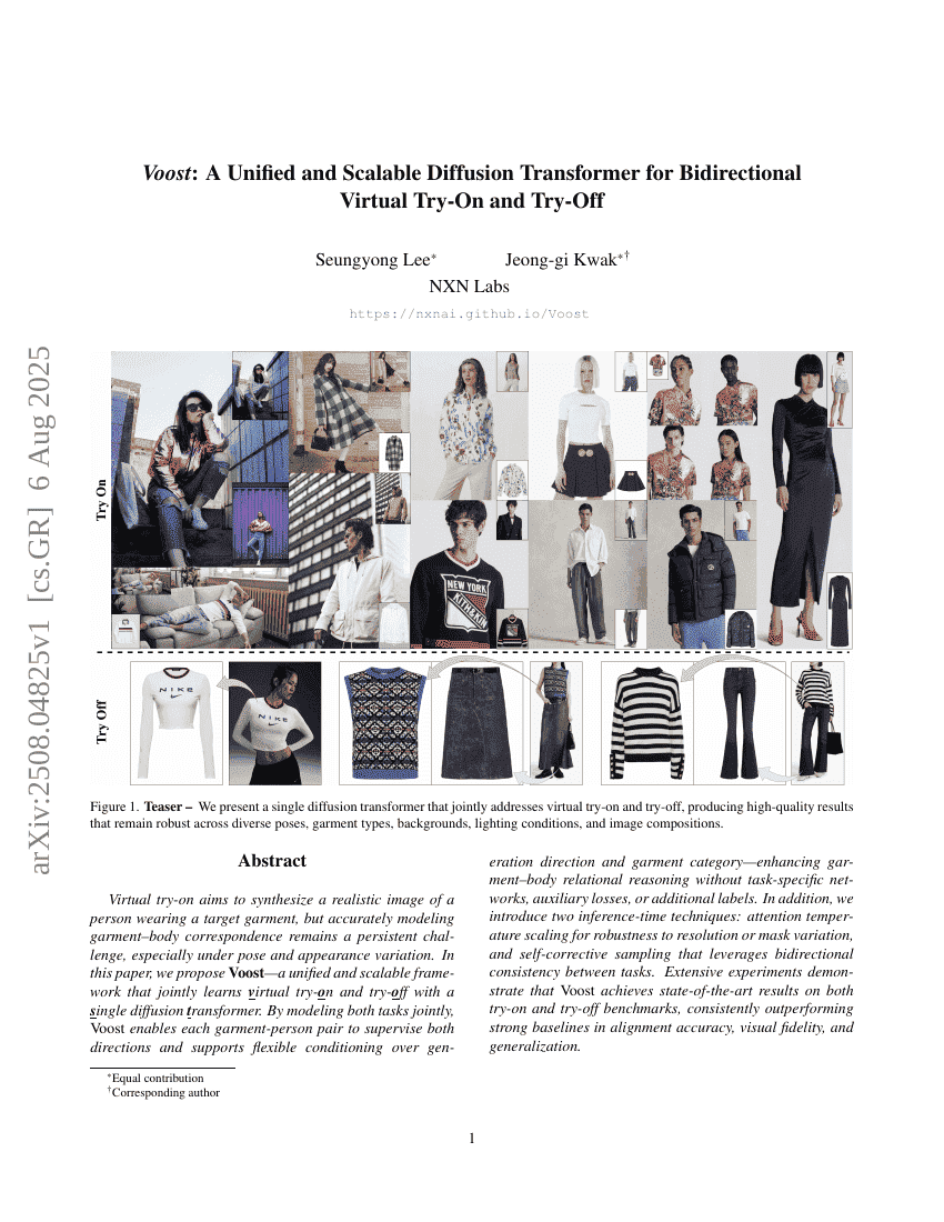 Voost：一种用于双向虚拟试穿与试脱的统一且可扩展的扩散Transformer