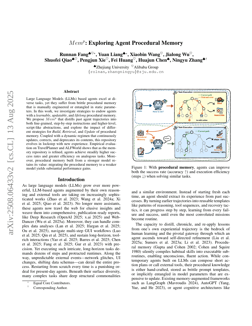 Memp: Exploring Agent Procedural Memory