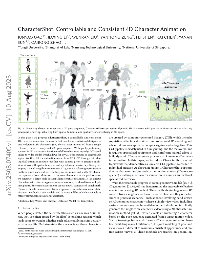 CharacterShot: Controllable and Consistent 4D Character Animation