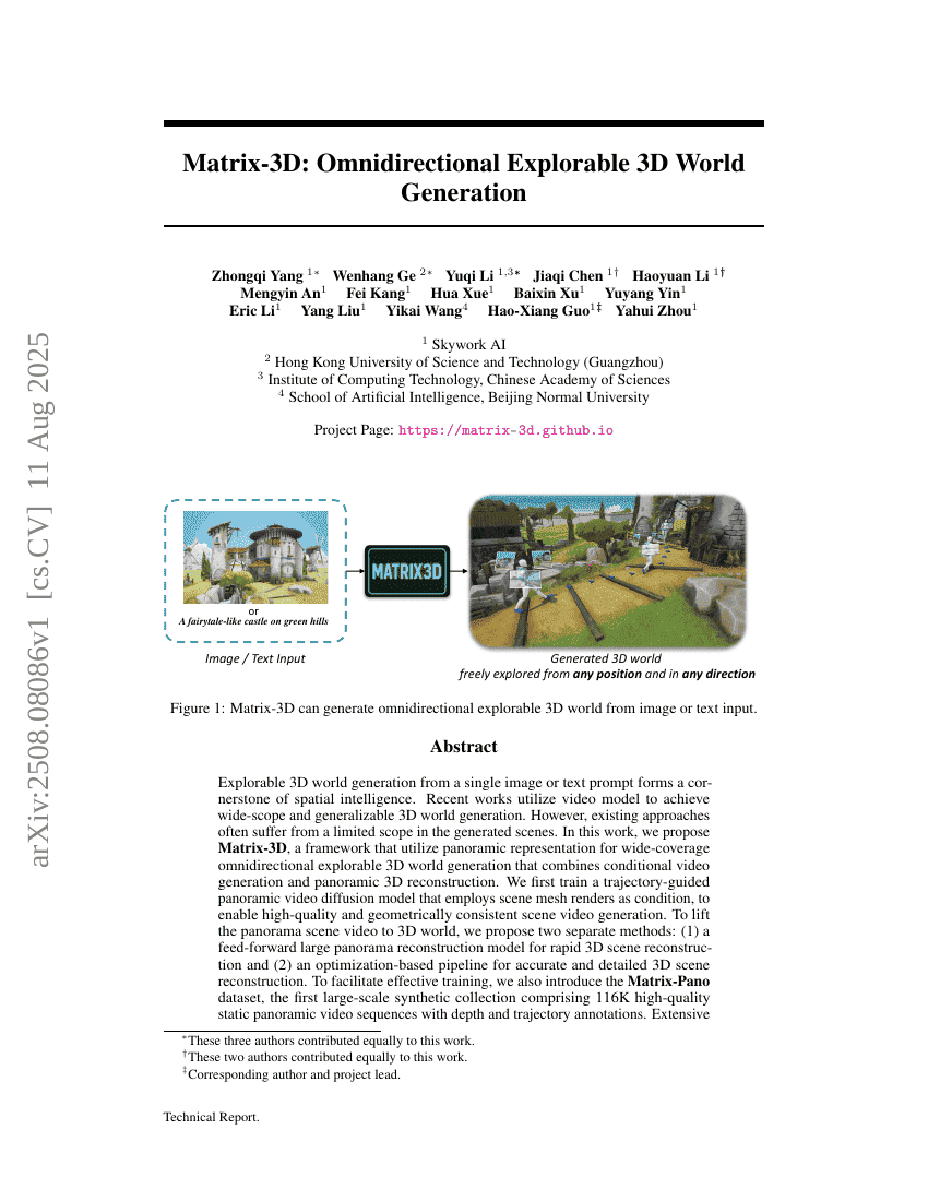 Matrix-3D: Omnidirectional Explorable 3D World Generation