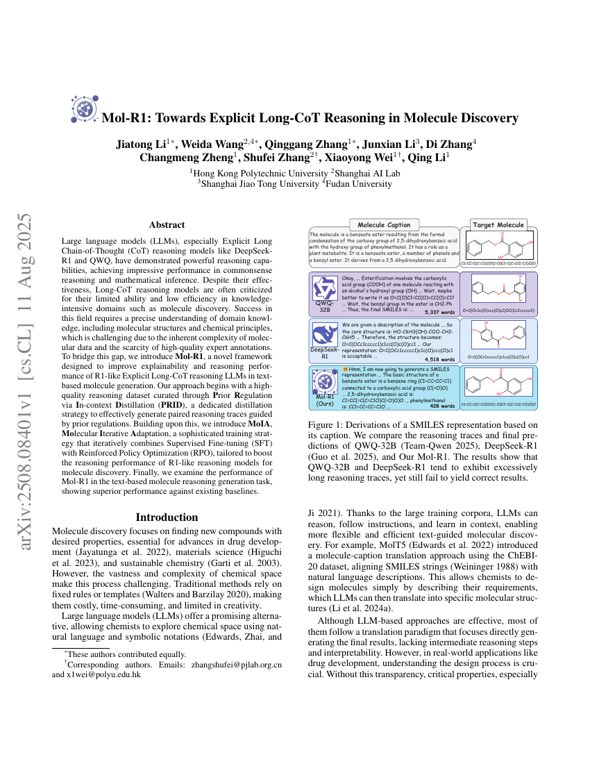 Mol-R1: Towards Explicit Long-CoT Reasoning in Molecule Discovery