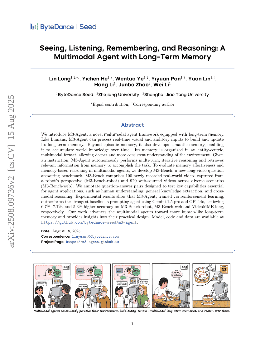 Seeing, Listening, Remembering, and Reasoning: A Multimodal Agent with
Long-Term Memory