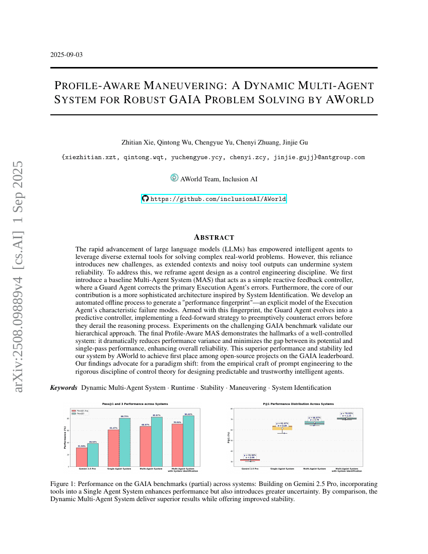 AWorld: Dynamic Multi-Agent System with Stable Maneuvering for Robust
GAIA Problem Solving