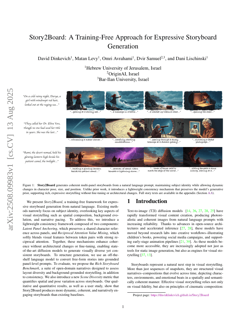 Story2Board: A Training-Free Approach for Expressive Storyboard
Generation