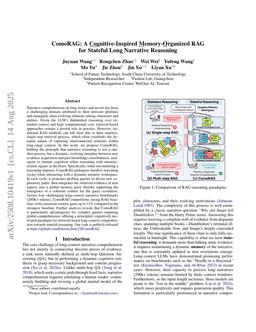 ComoRAG: A Cognitive-Inspired Memory-Organized RAG for Stateful Long Narrative Reasoning