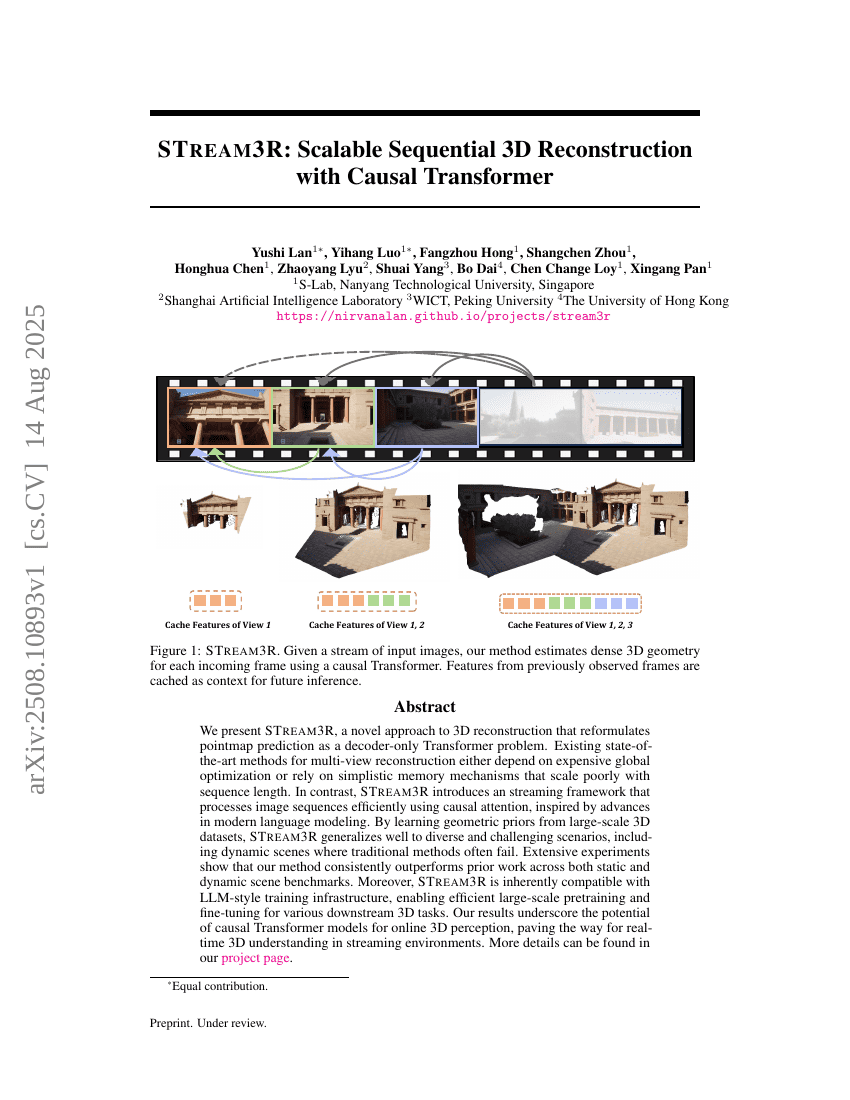 STream3R: Scalable Sequential 3D Reconstruction with Causal Transformer