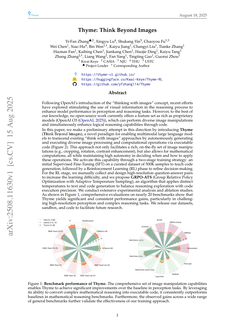 Thyme: Think Beyond Images