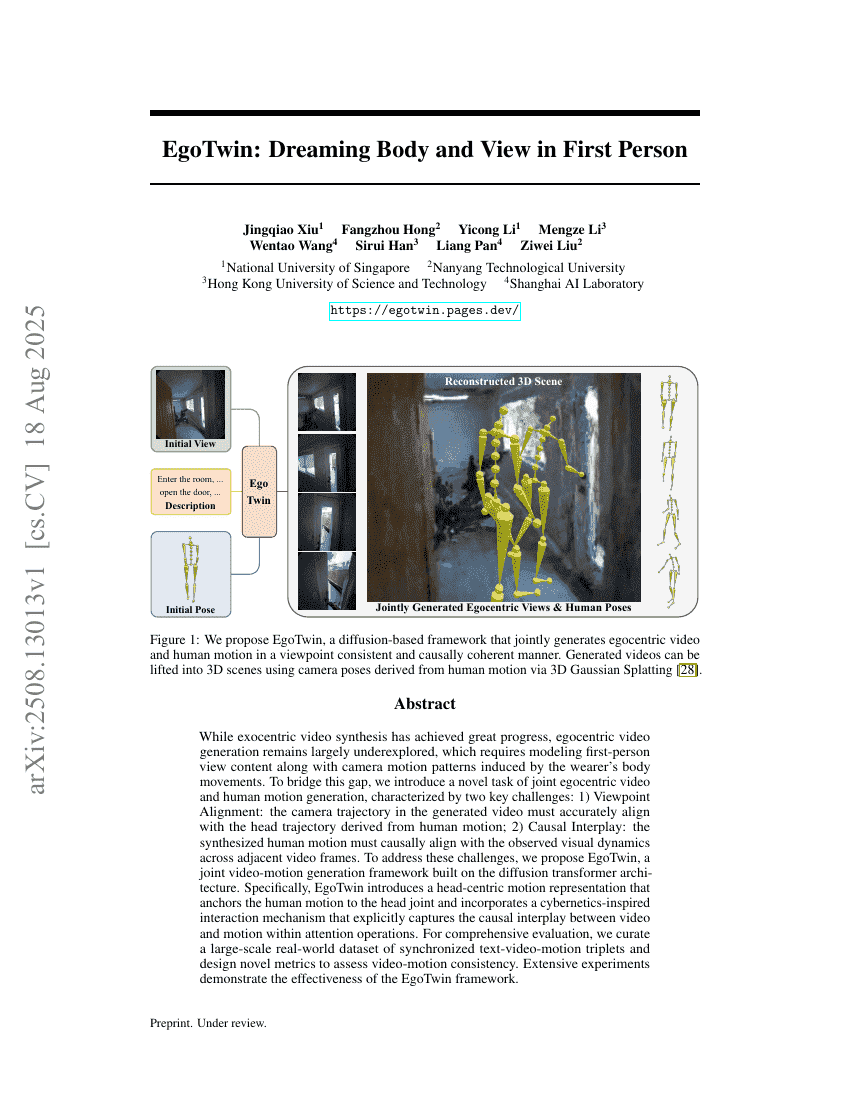 EgoTwin: Dreaming Body and View in First Person