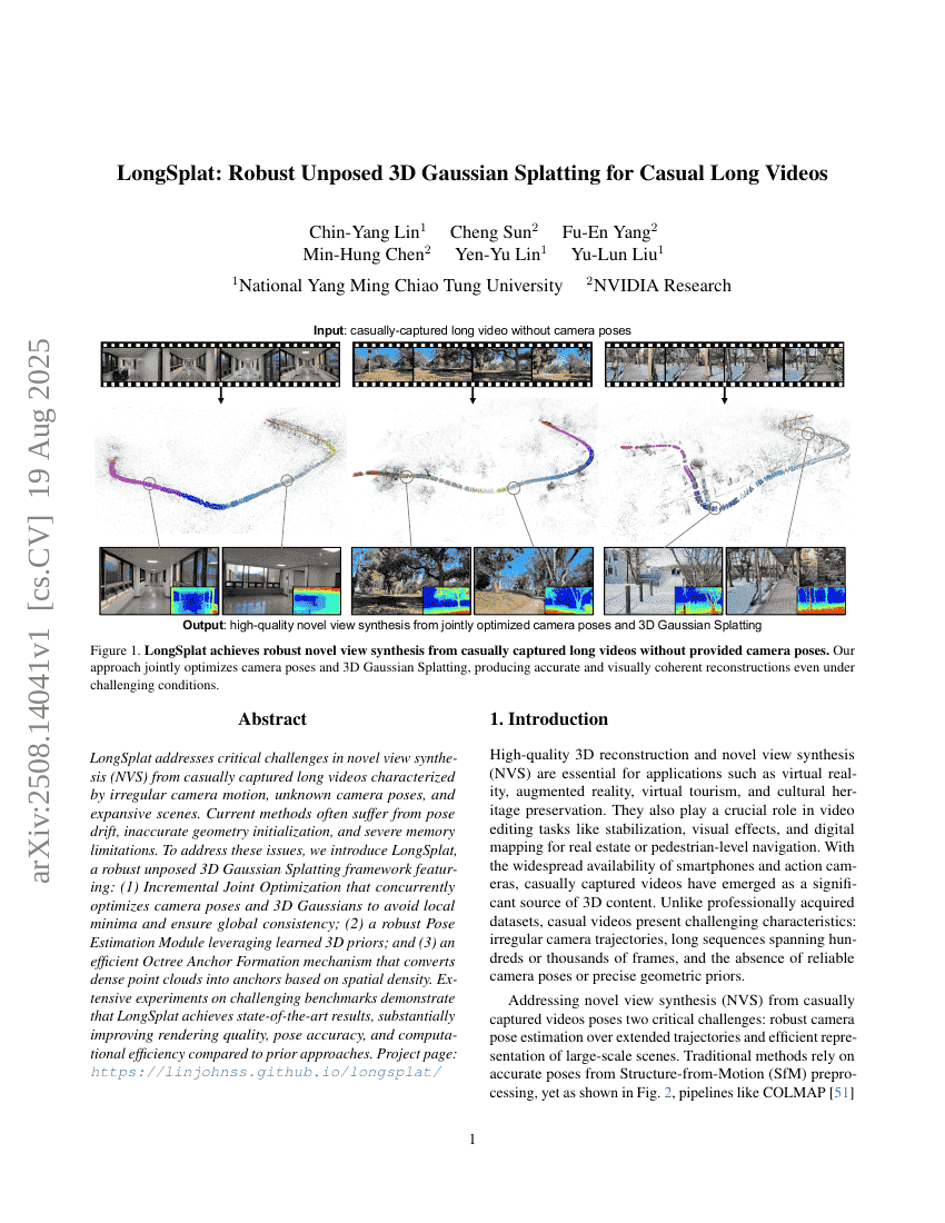 LongSplat: Robust Unposed 3D Gaussian Splatting for Casual Long Videos