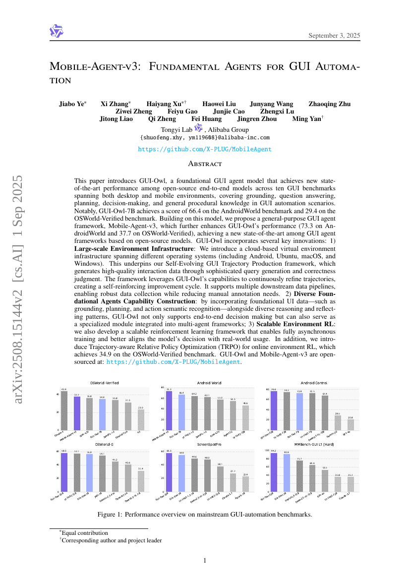Mobile-Agent-v3: Foundamental Agents for GUI Automation