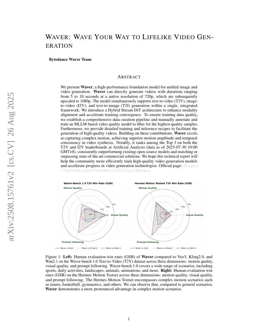 Waver: Wave Your Way to Lifelike Video Generation