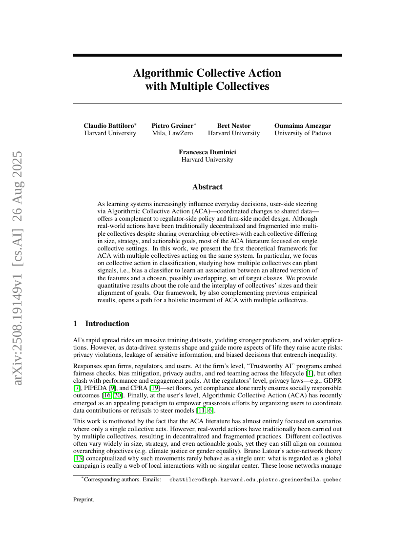 Algorithmic Collective Action with Multiple Collectives