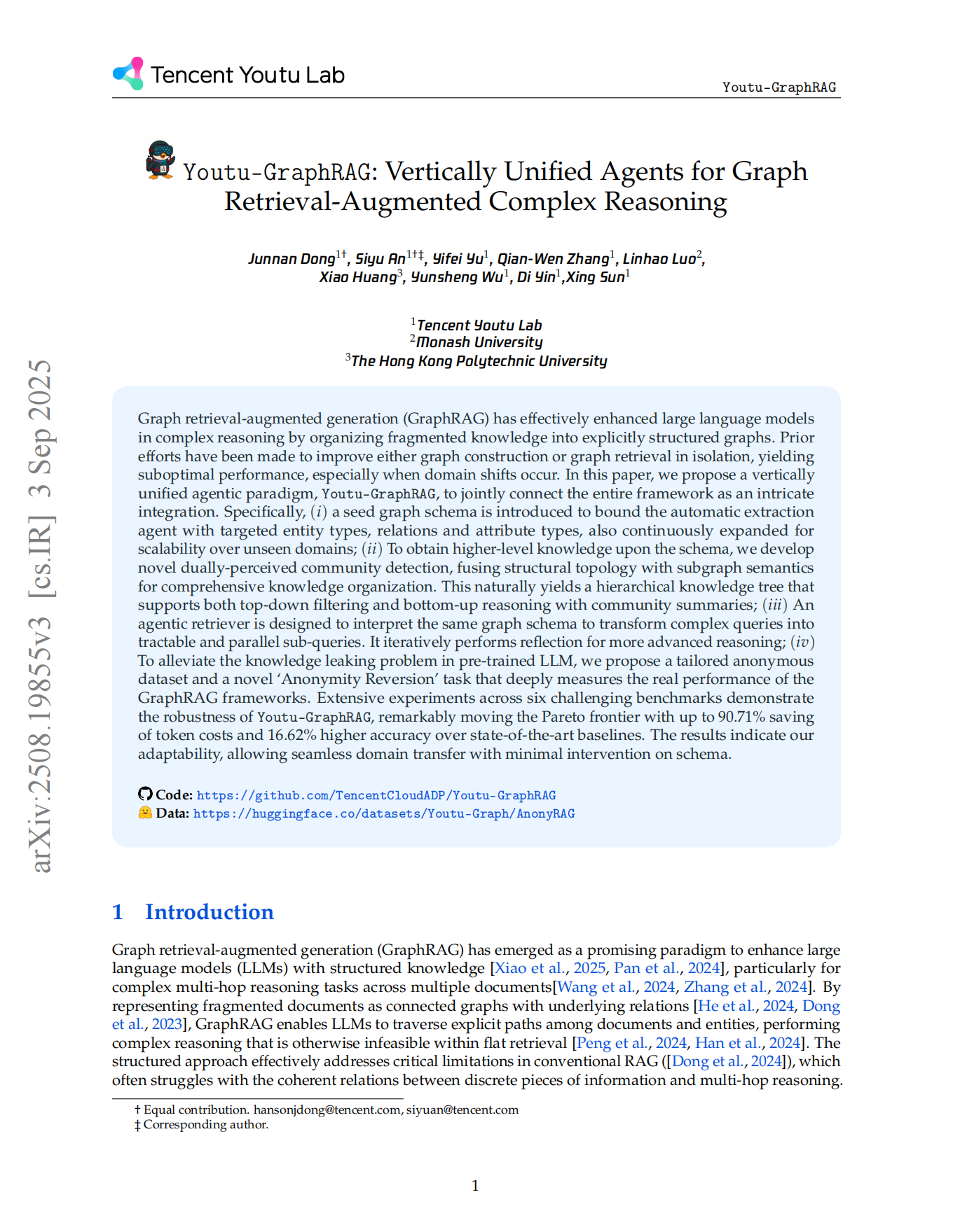 Youtu-GraphRAG：面向图检索增强型复杂推理的垂直统一Agent