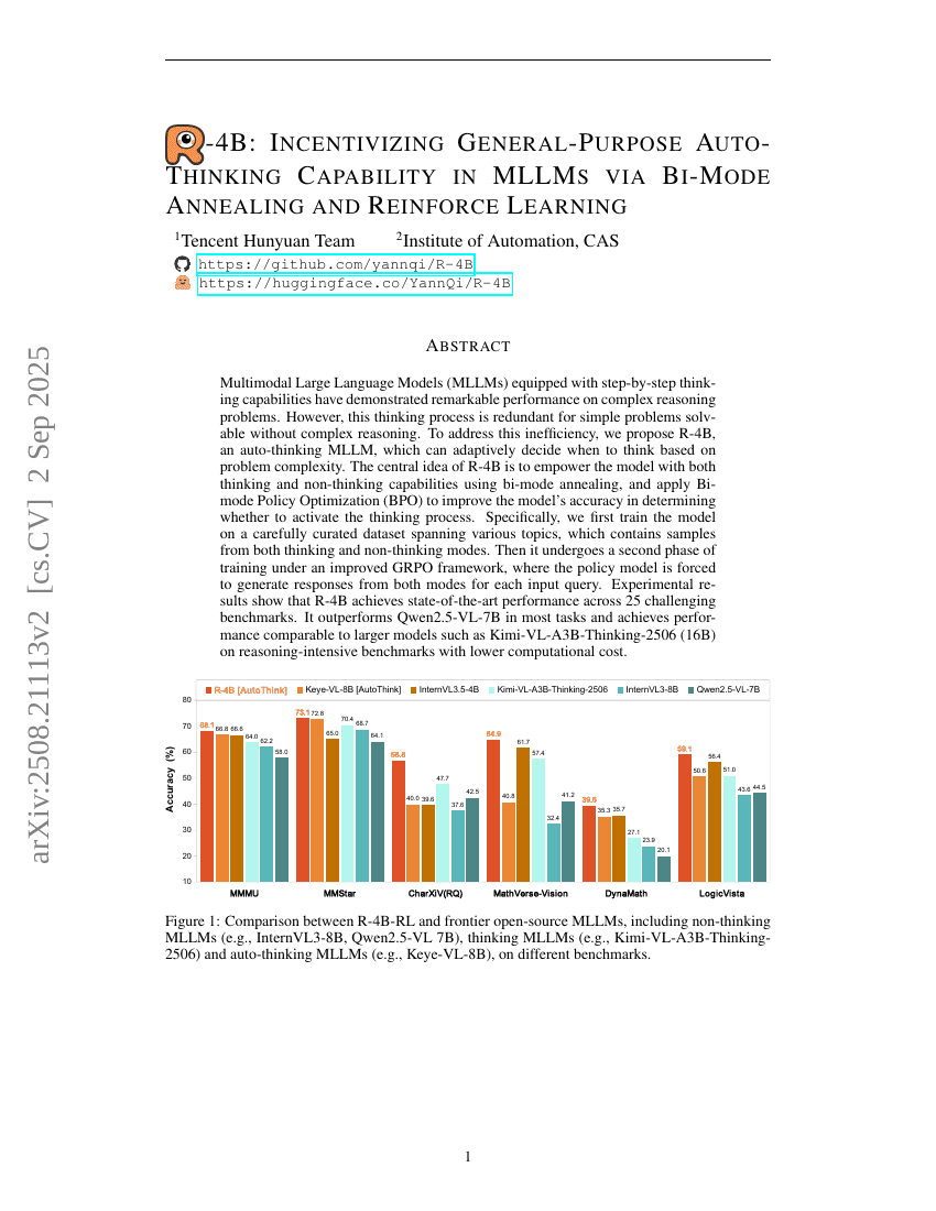 R-4B: Incentivizing General-Purpose Auto-Thinking Capability in MLLMs via Bi-Mode Annealing and Reinforce Learning