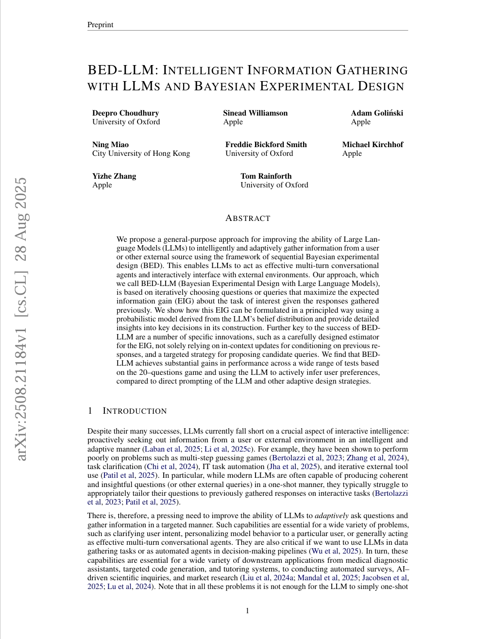 BED-LLM: Intelligent Information Gathering with LLMs and Bayesian Experimental Design
