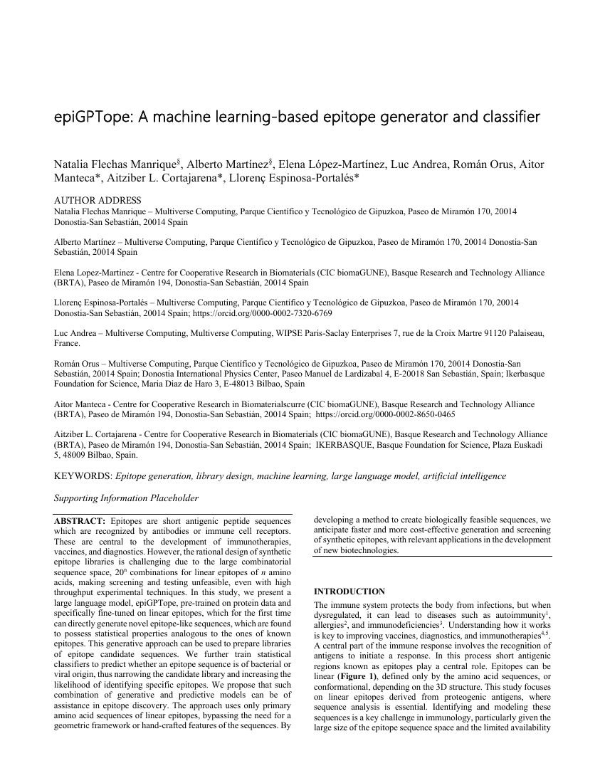 epiGPTope: A machine learning-based epitope generator and classifier