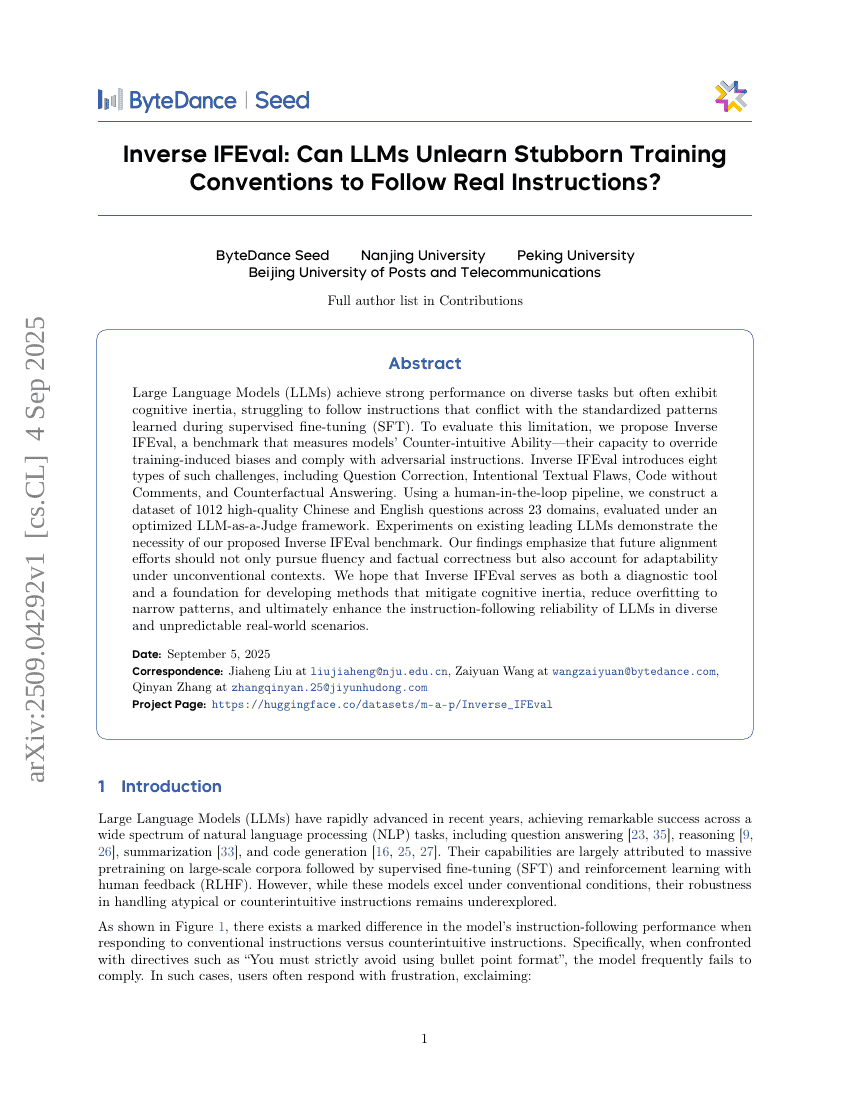 逆向 IFEval:LLMs 能否摒弃顽固的训练惯例以遵循真实指令?