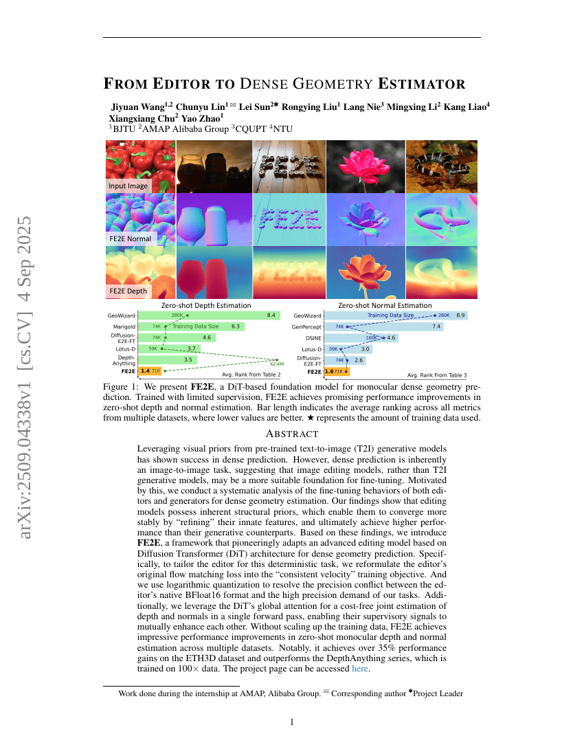 From Editor to Dense Geometry Estimator