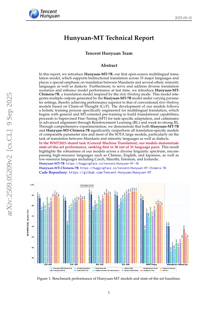 Hunyuan-MT Technical Report
