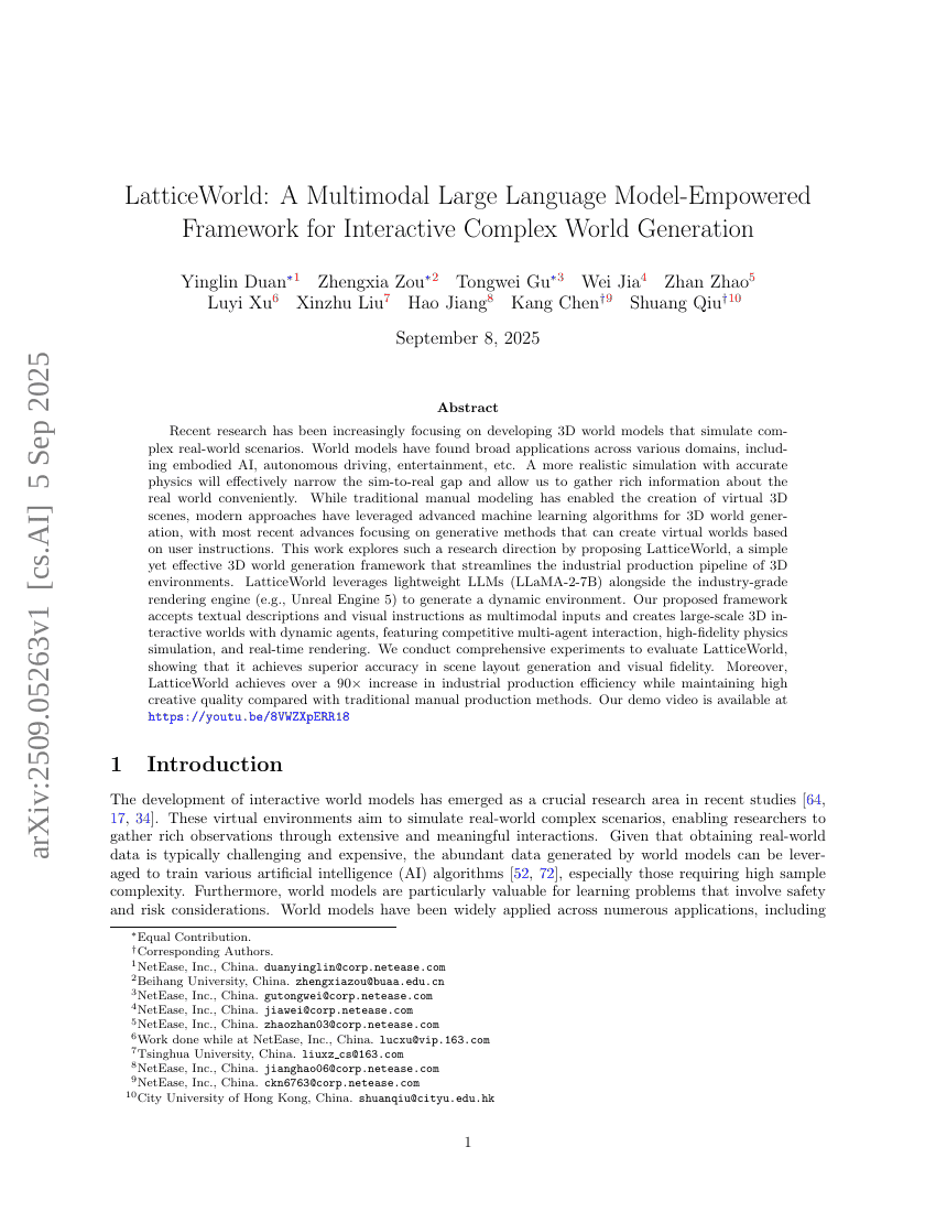 LatticeWorld: A Multimodal Large Language Model-Empowered Framework for Interactive Complex World Generation