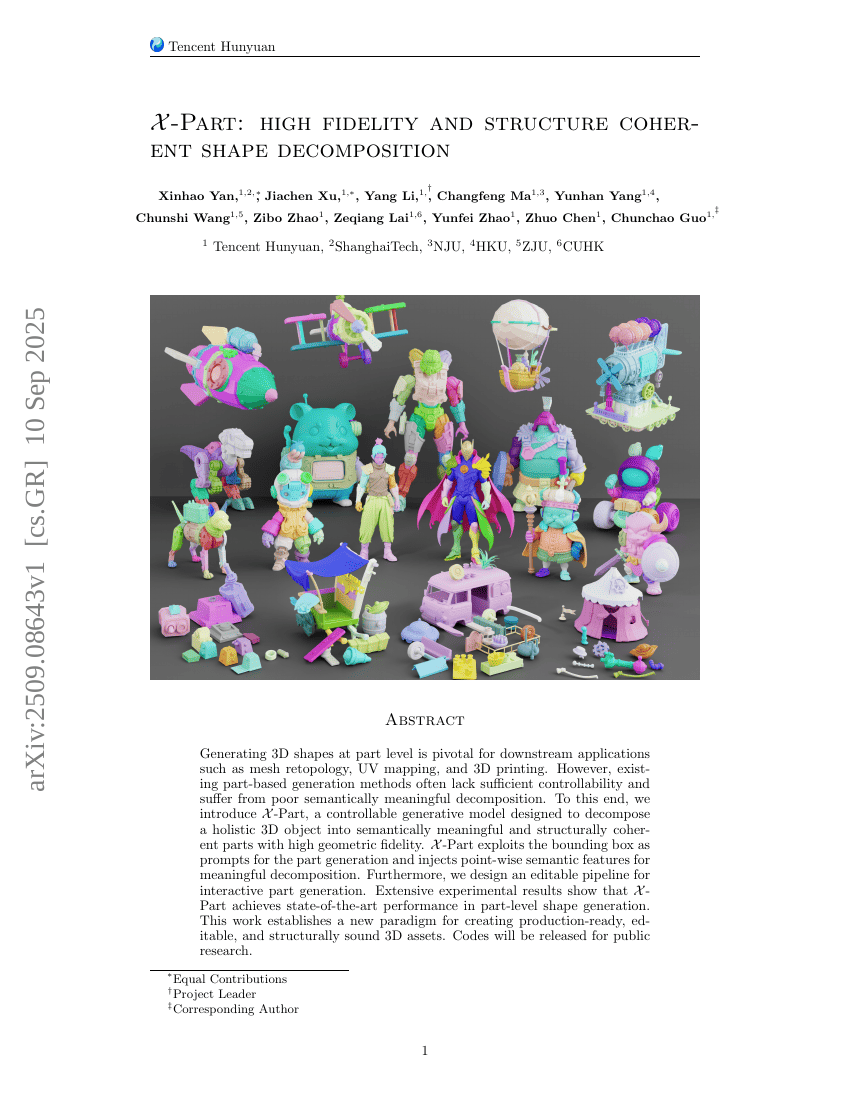 X-Part: high fidelity and structure coherent shape decomposition