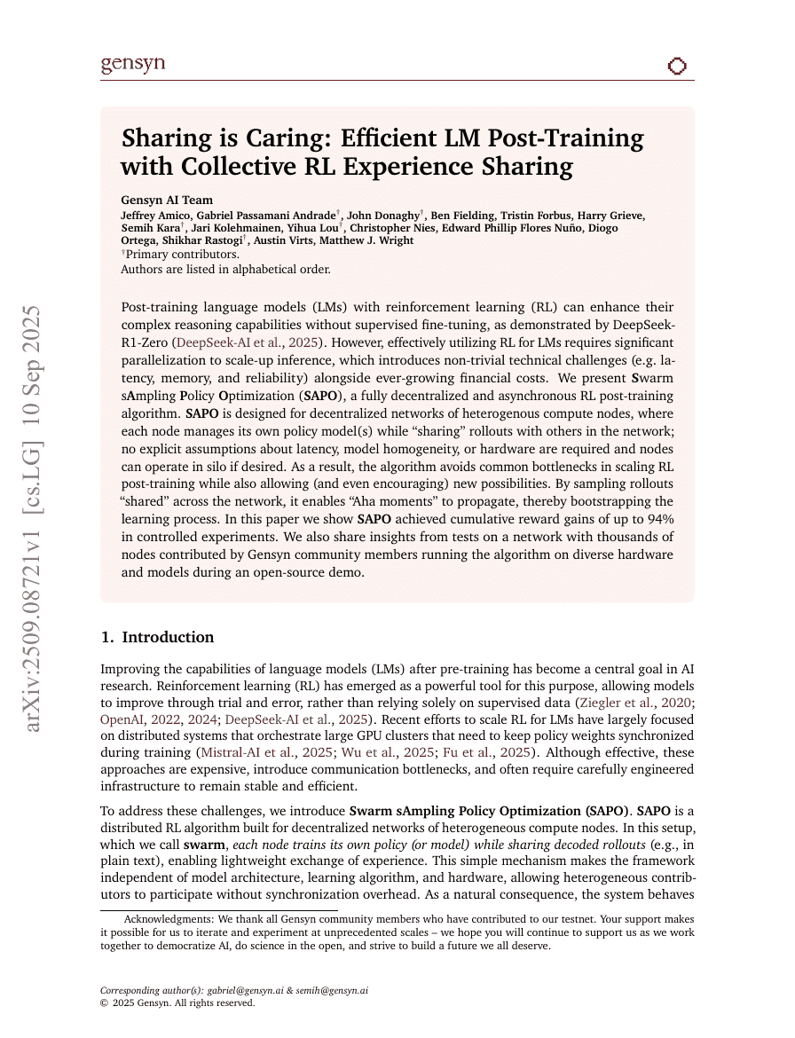 Sharing is Caring: Efficient LM Post-Training with Collective RL
  Experience Sharing