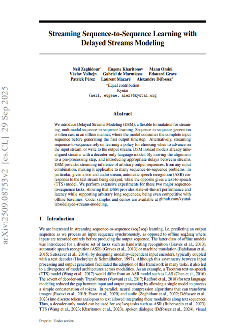 Streaming Sequence-to-Sequence Learning with Delayed Streams Modeling