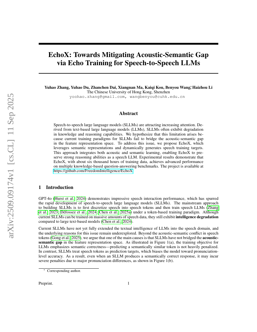 EchoX: Towards Mitigating Acoustic-Semantic Gap via Echo Training for
Speech-to-Speech LLMs