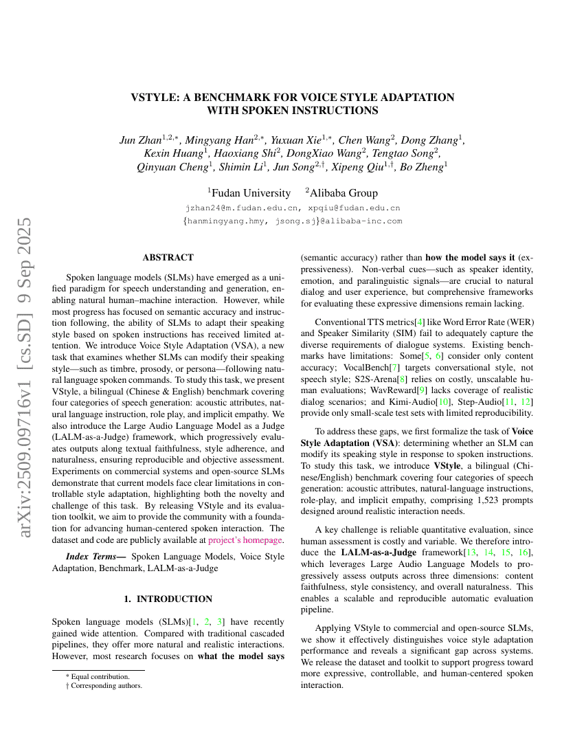 VStyle: A Benchmark for Voice Style Adaptation with Spoken Instructions