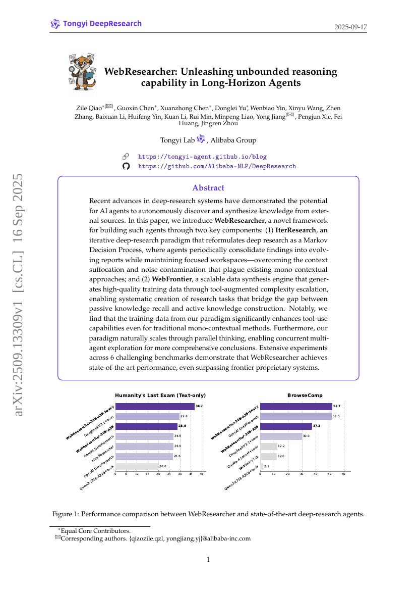 WebResearcher: Unleashing unbounded reasoning capability in Long-Horizon
Agents