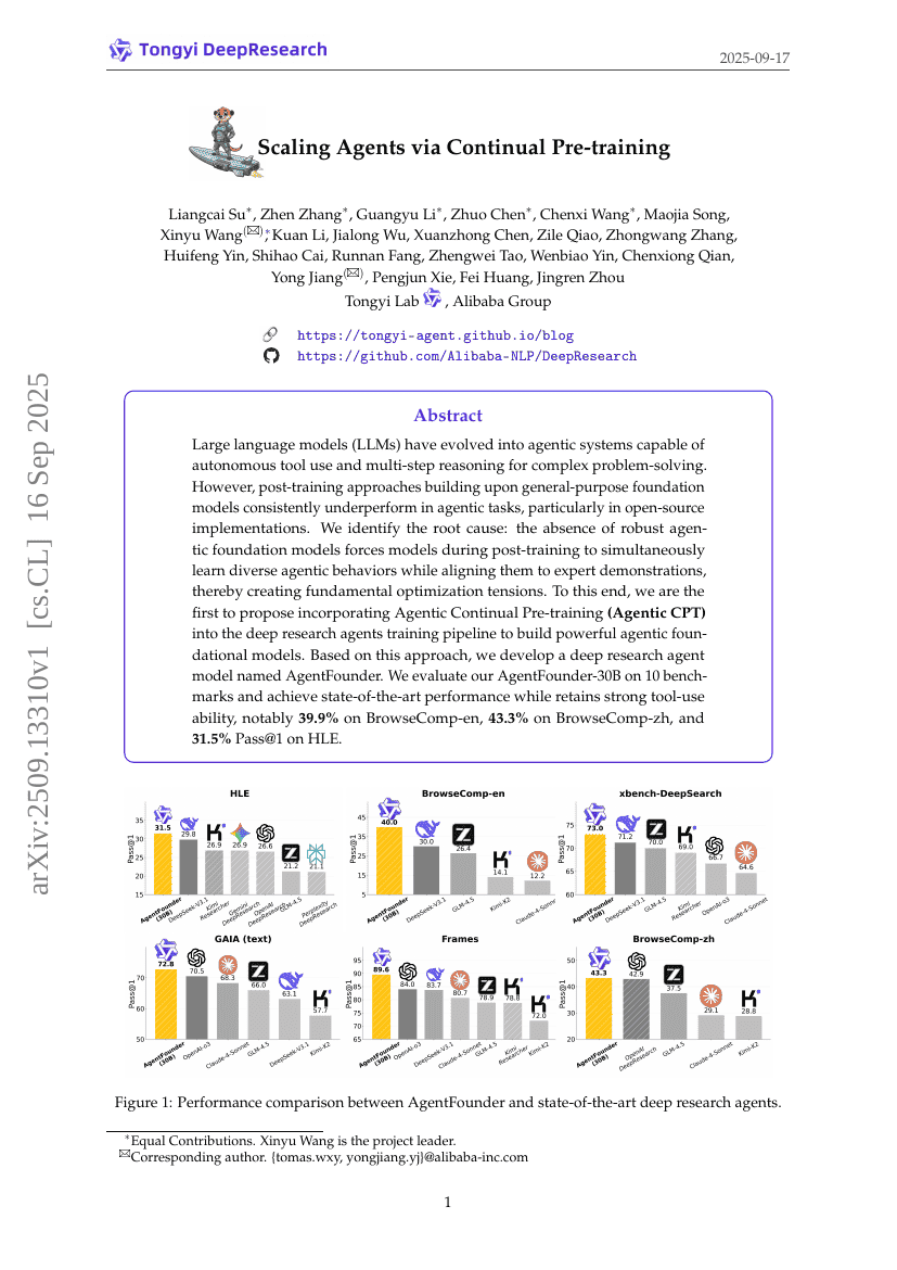 Scaling Agents via Continual Pre-training