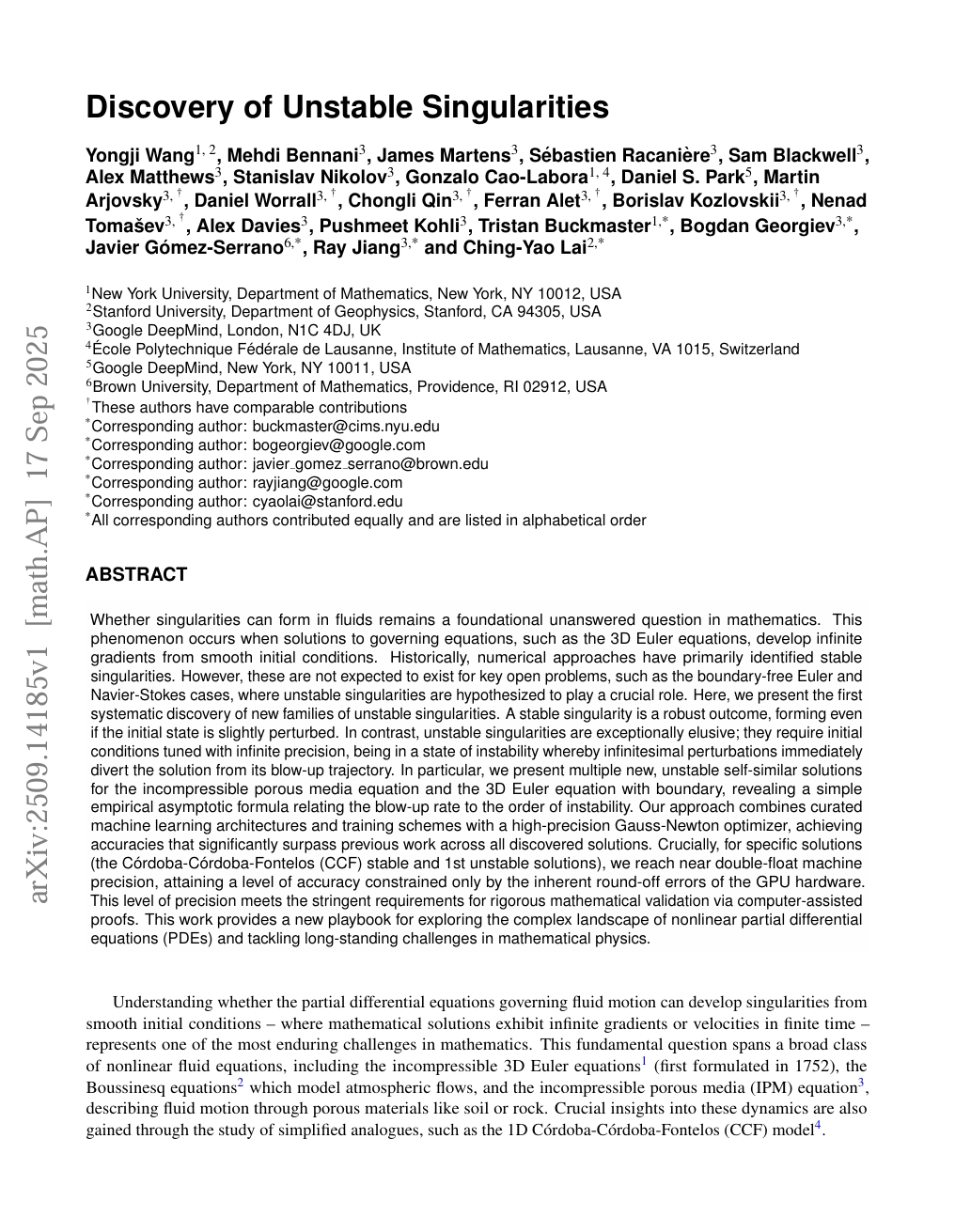Discovery of Unstable Singularities