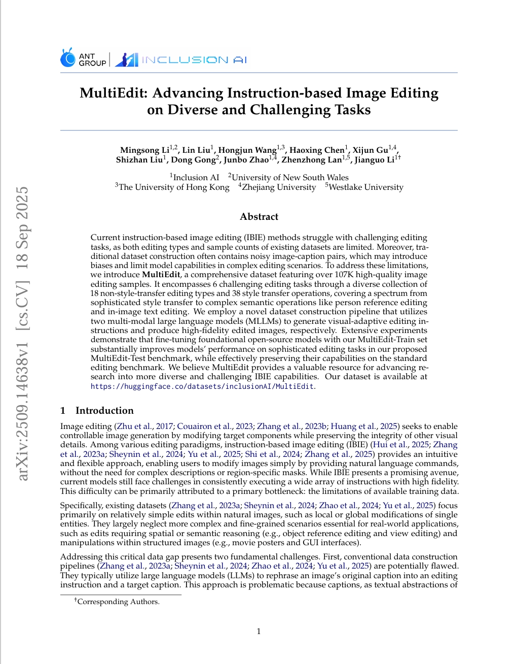 MultiEdit：在多样且具有挑战性的任务上推进基于指令的图像编辑