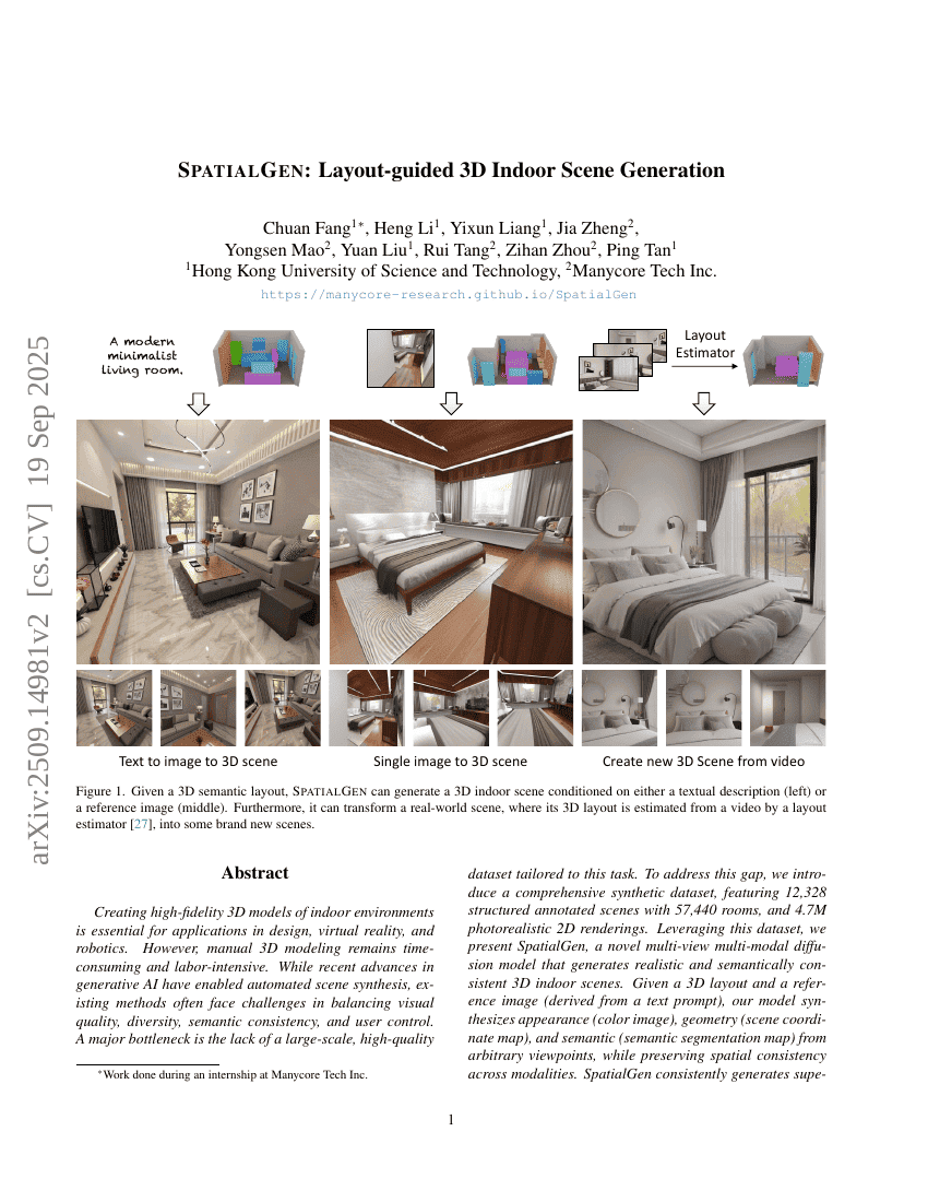 SPATIALGEN: Layout-guided 3D Indoor Scene Generation