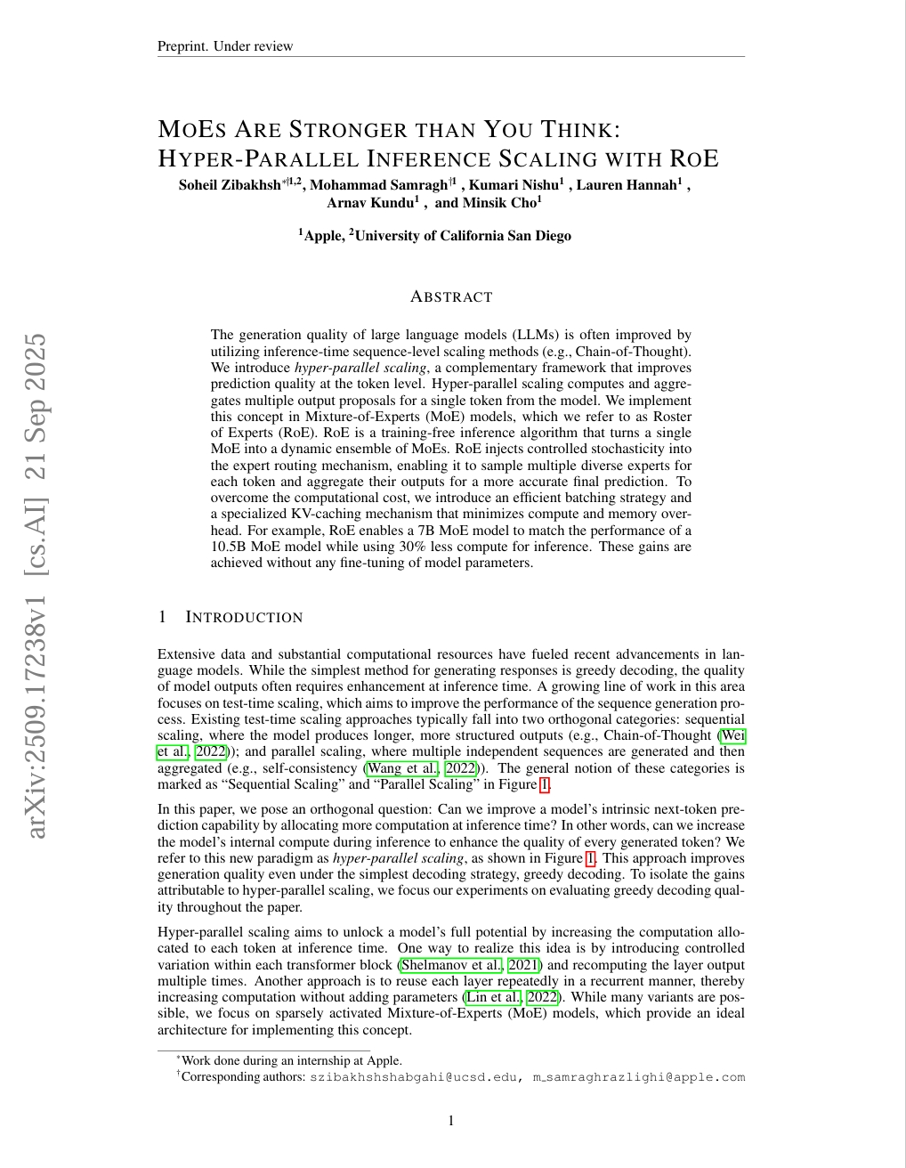 MoEs Are Stronger than You Think: Hyper-Parallel Inference Scaling with RoE