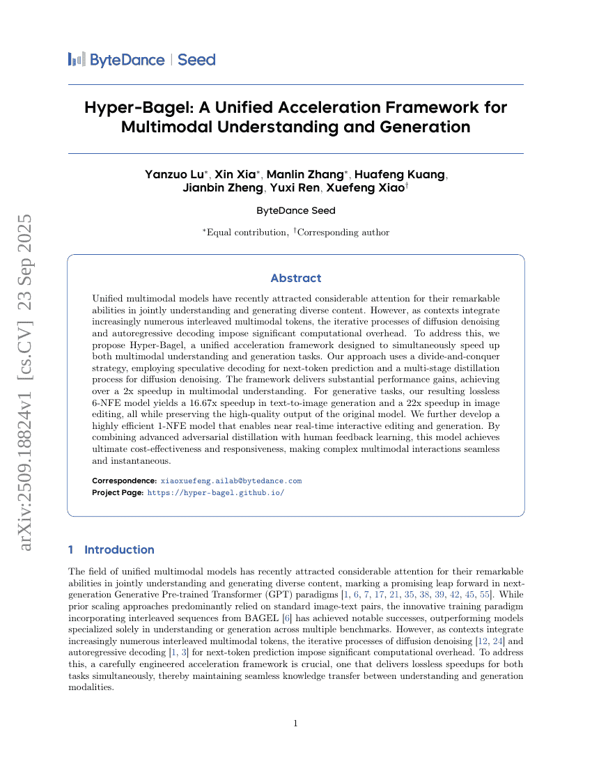Hyper-Bagel: A Unified Acceleration Framework for Multimodal
  Understanding and Generation