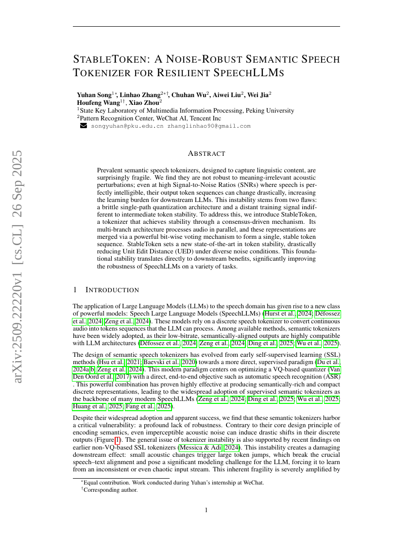 StableToken: A Noise-Robust Semantic Speech Tokenizer for Resilient SpeechLLMs