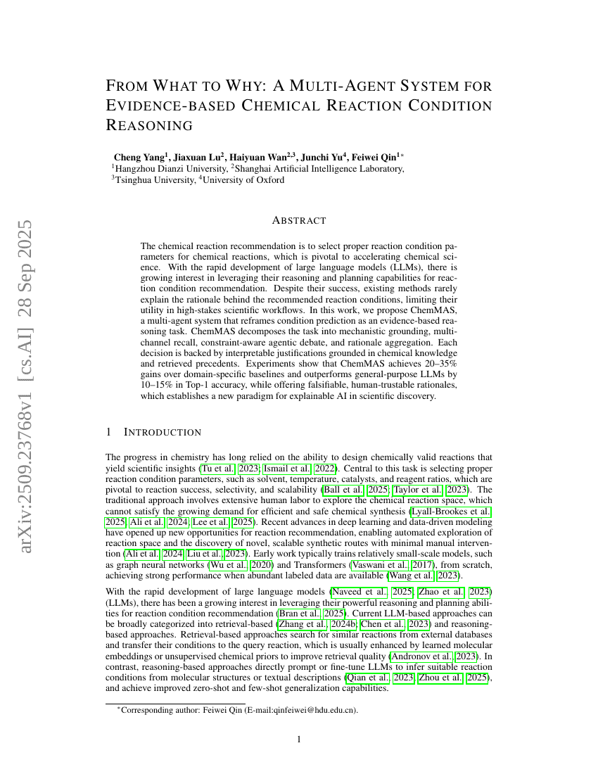 From What to Why: A Multi-Agent System for Evidence-based Chemical Reaction Condition Reasoning