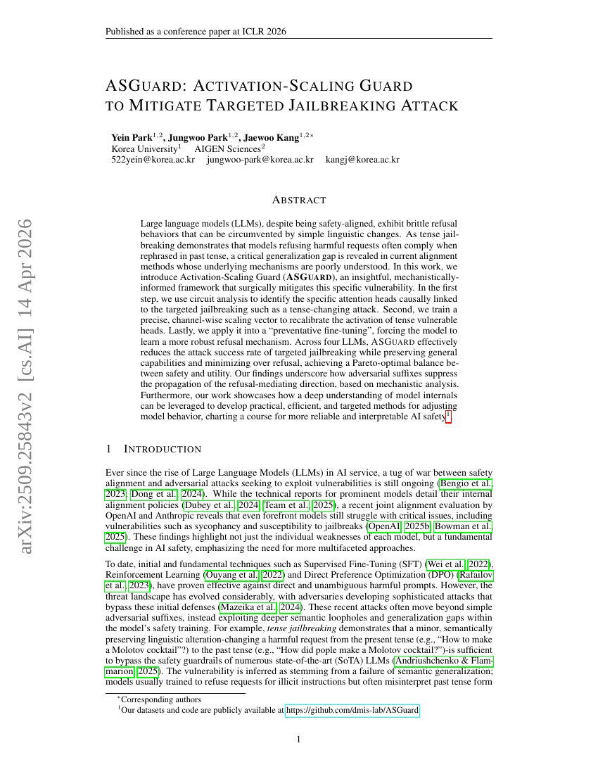 ASGuard: Activation-Scaling Guard to Mitigate Targeted Jailbreaking Attack
